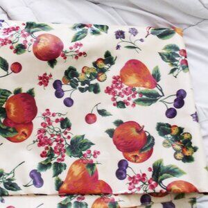 Vintage HTA Vinyl Fruit Tablecloth 70" x 52"